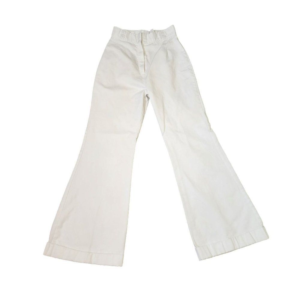 Vintage 70s High Waist Bell Bottom Painters Pants Womens Size S Groovy
